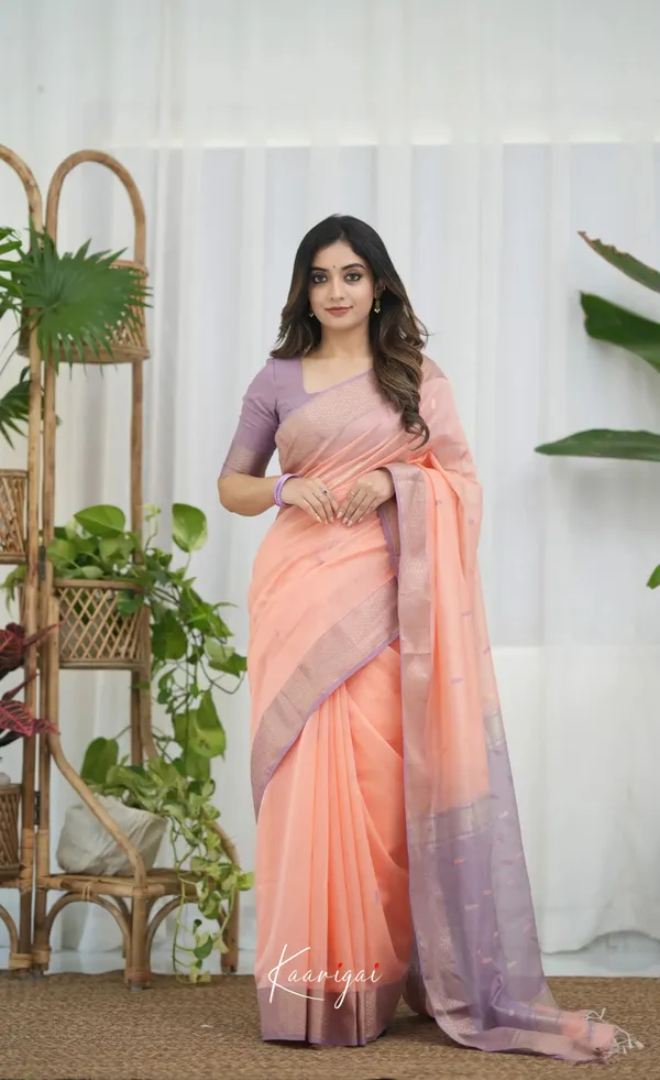 Peach_Silk_Jacquard_Saree_For_Women