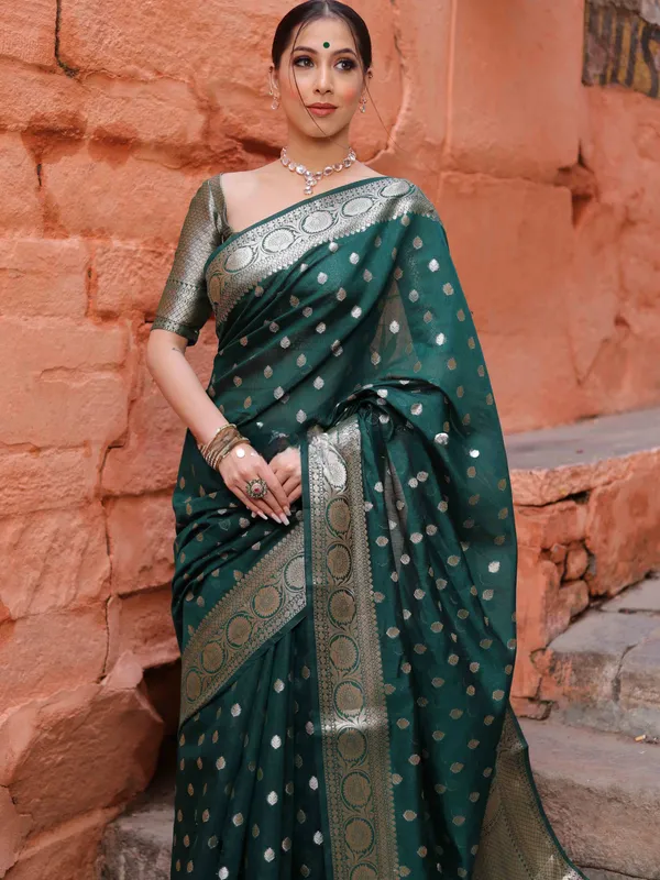 Green_Silk_Jacquard_Saree_For_Women