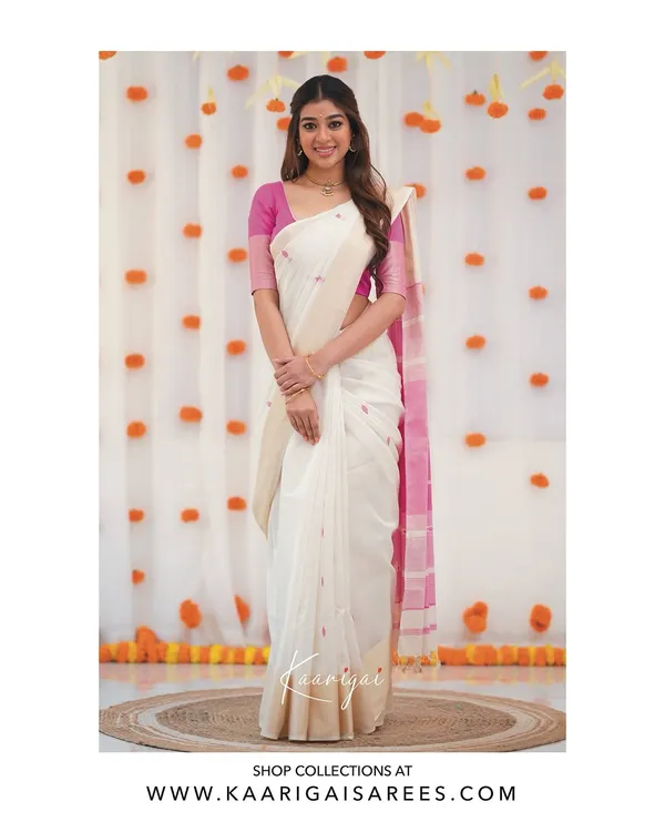 White_Silk_Jacquard_Saree_For_Women