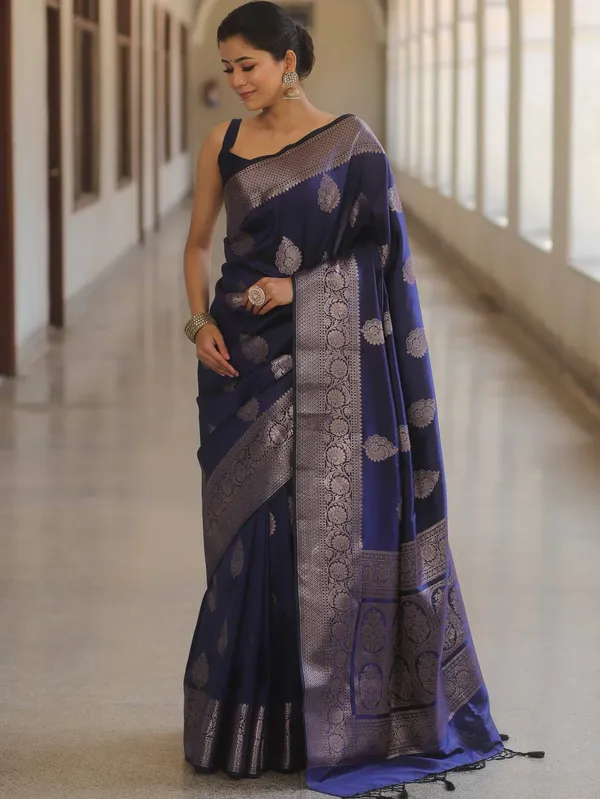 Blue__Silk_Jacquard_Saree_For_Women