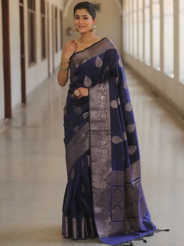 Blue__Silk_Jacquard_Saree_For_Women
