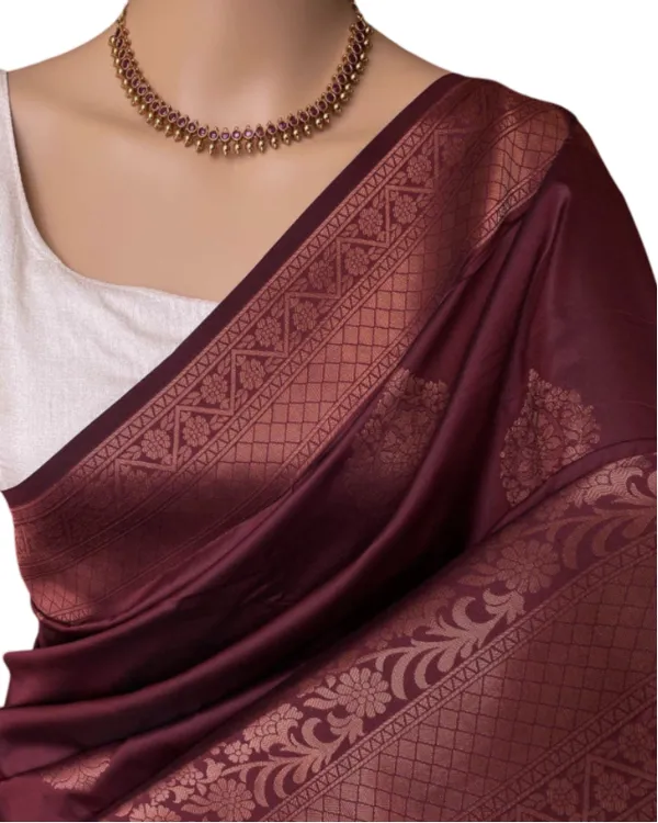 Maroon_Silk_Jacquard_Saree_For_Women