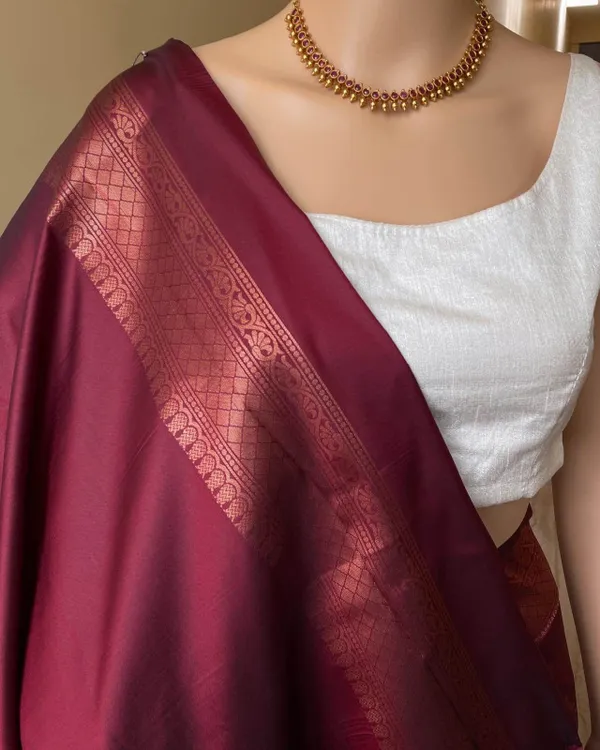 Maroon_Silk_Jacquard_Saree_For_Women