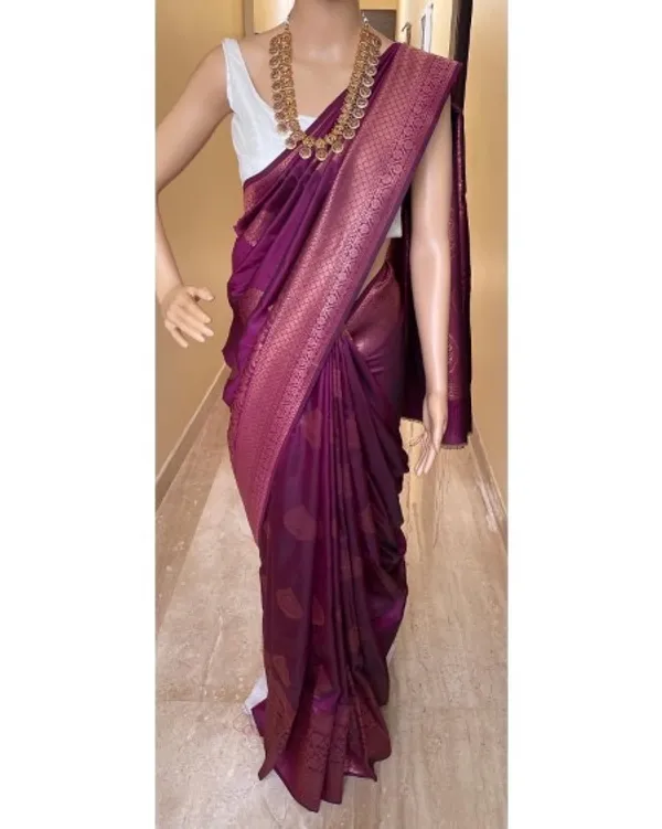 Wine_Silk_Jacquard_Saree_For_Women