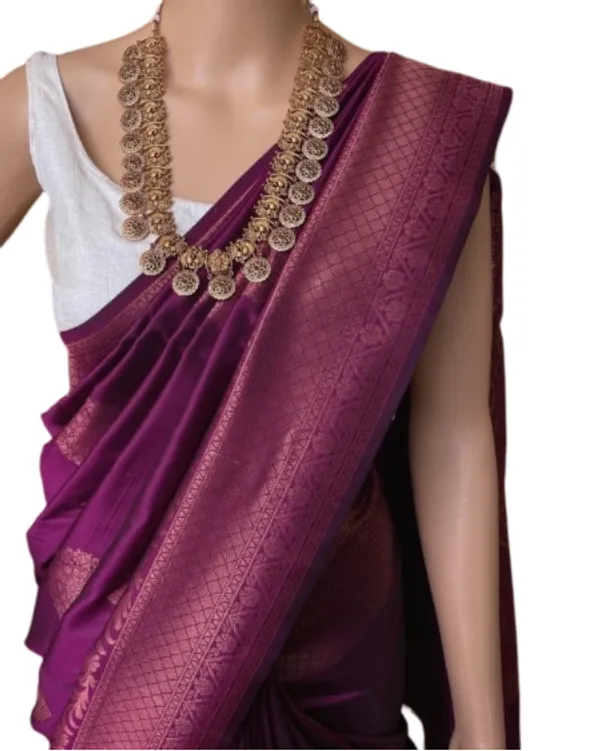 Wine_Silk_Jacquard_Saree_For_Women