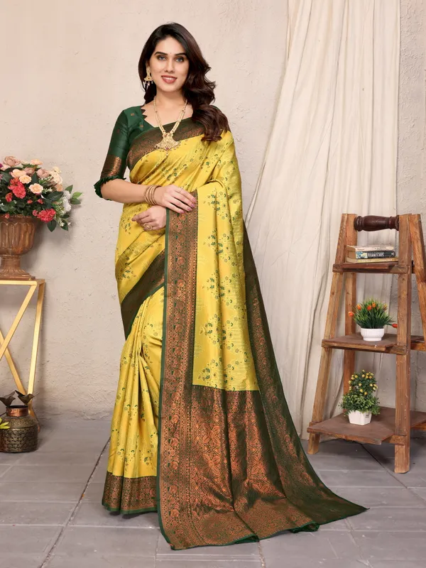 Yellow___Silk_Jacquard_Saree_For_Women
