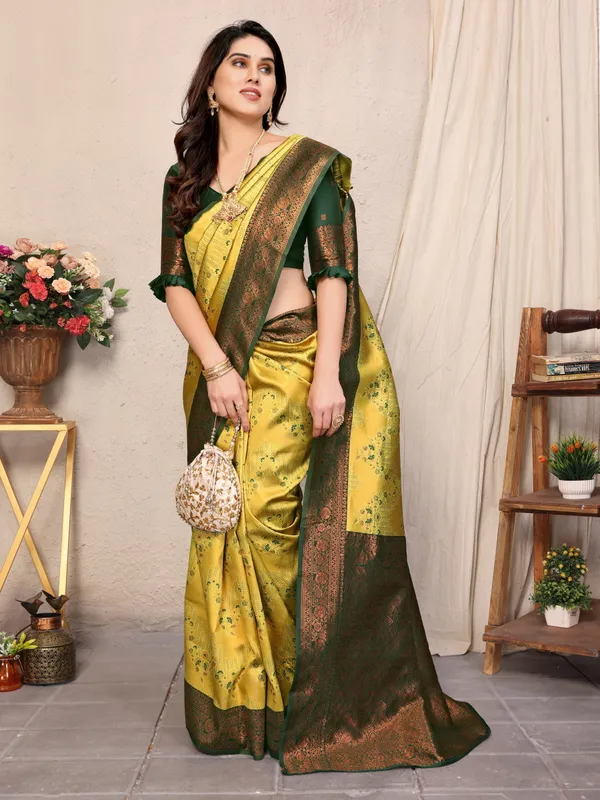 Yellow___Silk_Jacquard_Saree_For_Women