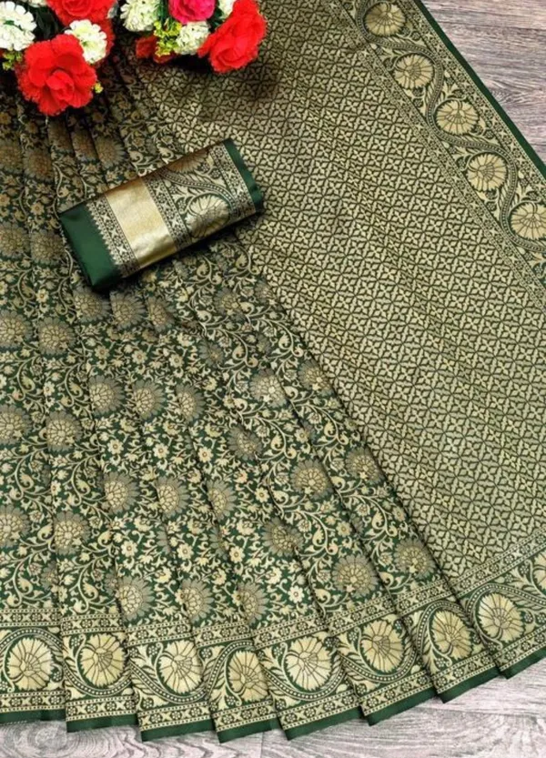 Mehndi___Silk_Jacquard_Saree_For_Women