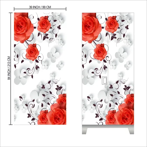 Floral_Self_adhesive_vinyl_sticker_for_almirah_renovation and decoration