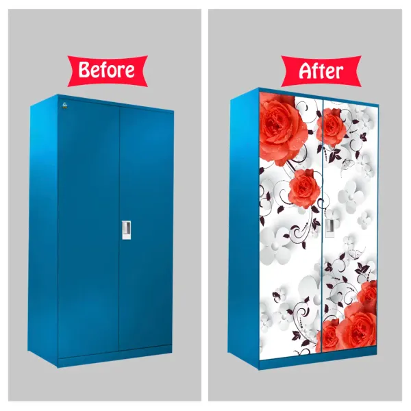 Floral_Self_adhesive_vinyl_sticker_for_almirah_renovation and decoration