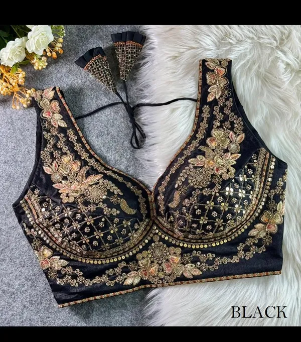 Black_Heavy_Zardosi_and_Sequin_Embroidery_Work_Blouse_with_Padded_Cups,_V-Neckline,_and_Tie-up