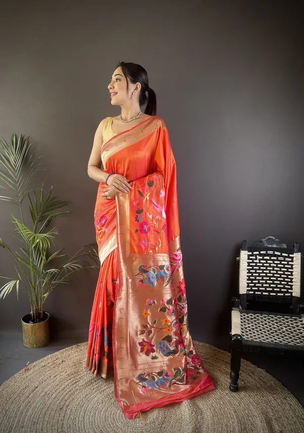 Vibrant_Orange_Contemporary_Organza_Saree