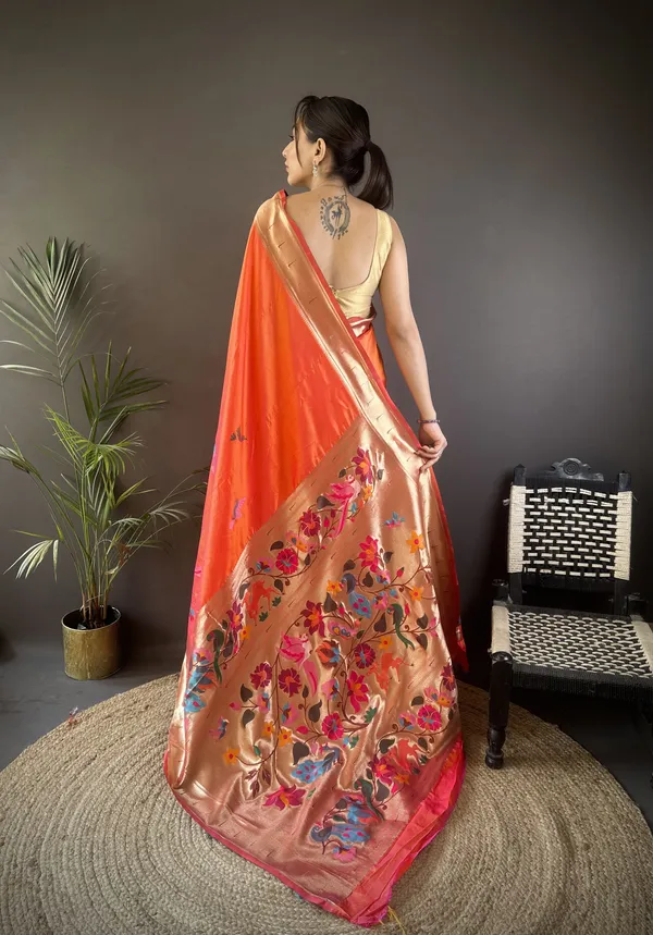 Vibrant_Orange_Contemporary_Organza_Saree