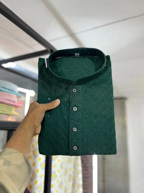 Cotton_Rayon_with_Sequin_Work_Kurta_Pajama_Set
