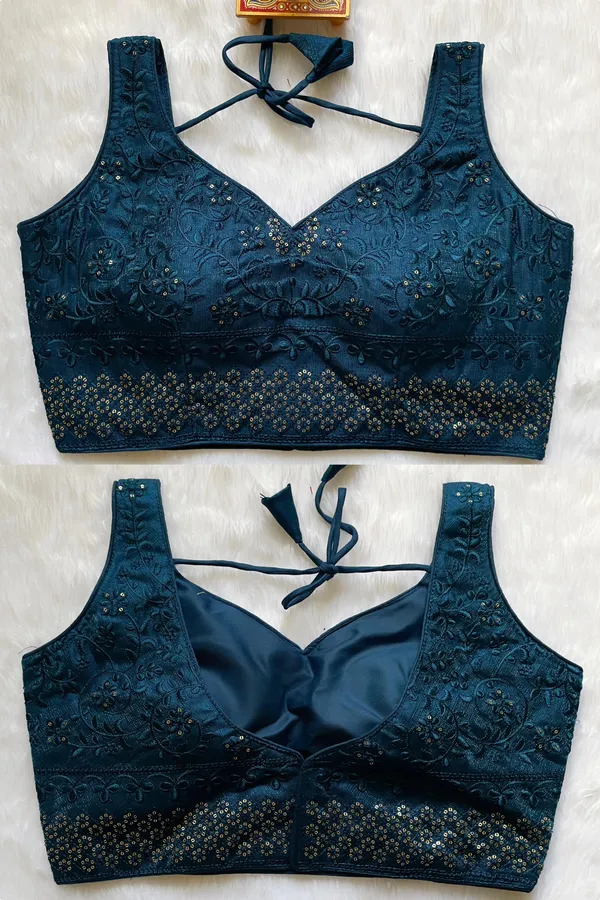 Dark_Blue_Stitched_Heavy_Milan_Silk_Blouse_with_Embroidery_and_Sequin_Work