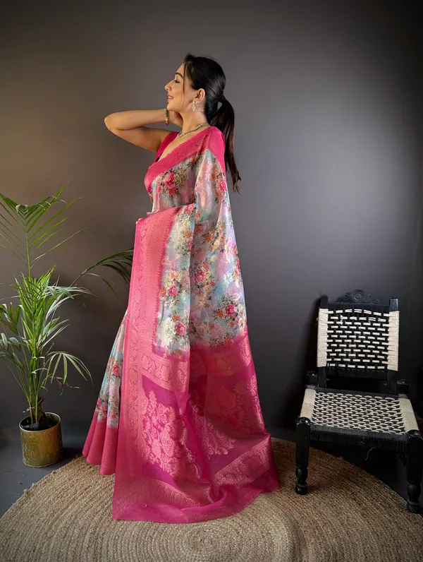 White_&_Light_Pastel_Designer_Floral_Saree_With_Luxurious_Zari_Pallu
