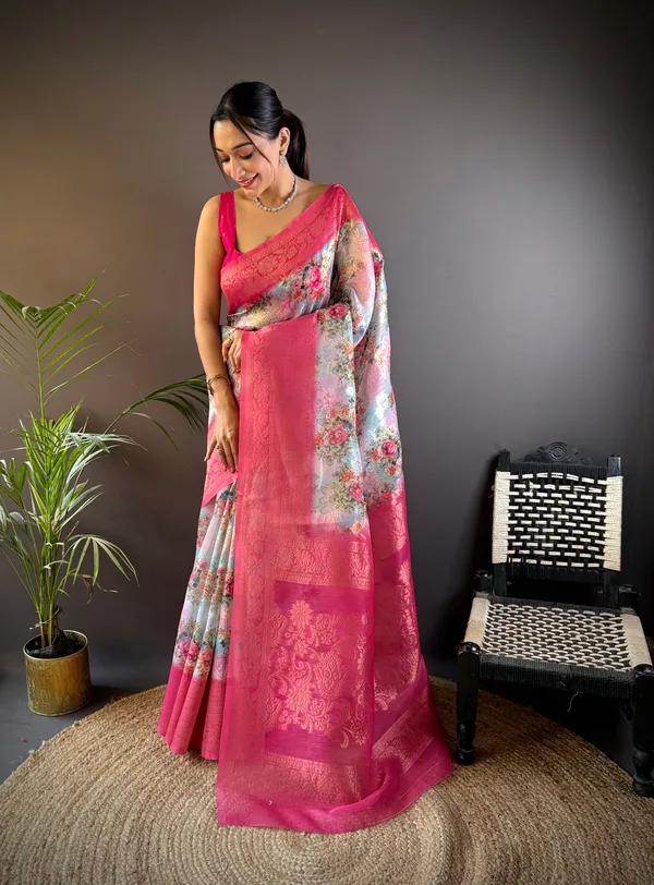White_&_Light_Pastel_Designer_Floral_Saree_With_Luxurious_Zari_Pallu