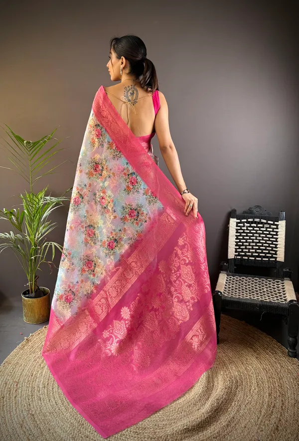 White_&_Light_Pastel_Designer_Floral_Saree_With_Luxurious_Zari_Pallu