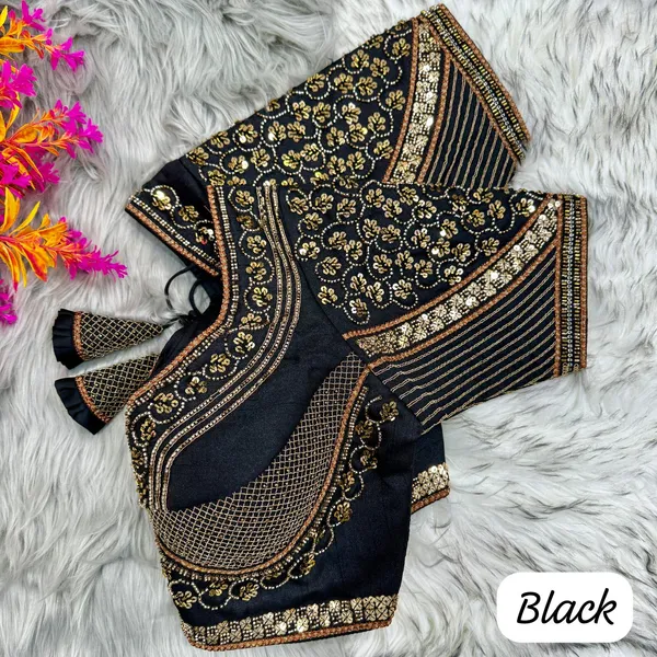 Elegant_Black_Embroidered_Designer_Blouse_with_Golden_Zari_and_Sequin_Work