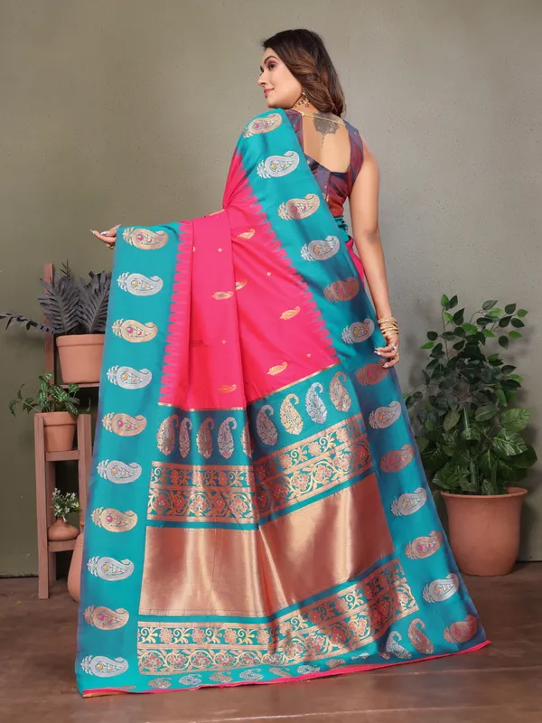 Pink_&_Teal_Blue_Fancy_Designer__Saree