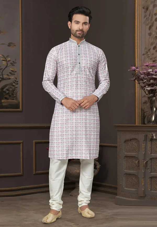 Heavy_Cotton_With_Lucknowi_Sequence_Work_Kurta_Pajama_Set