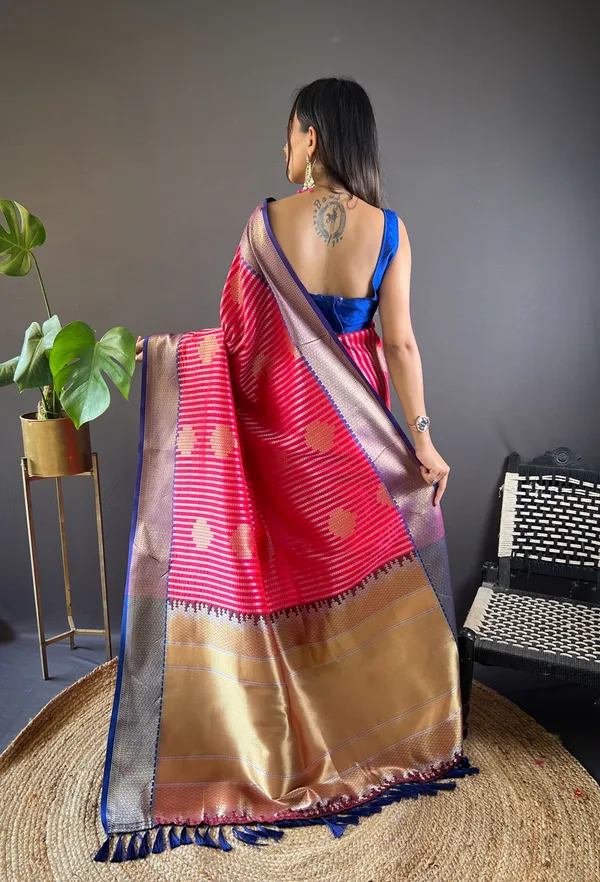 Pink_Kanjivaram_Karma_Saree_For_Women