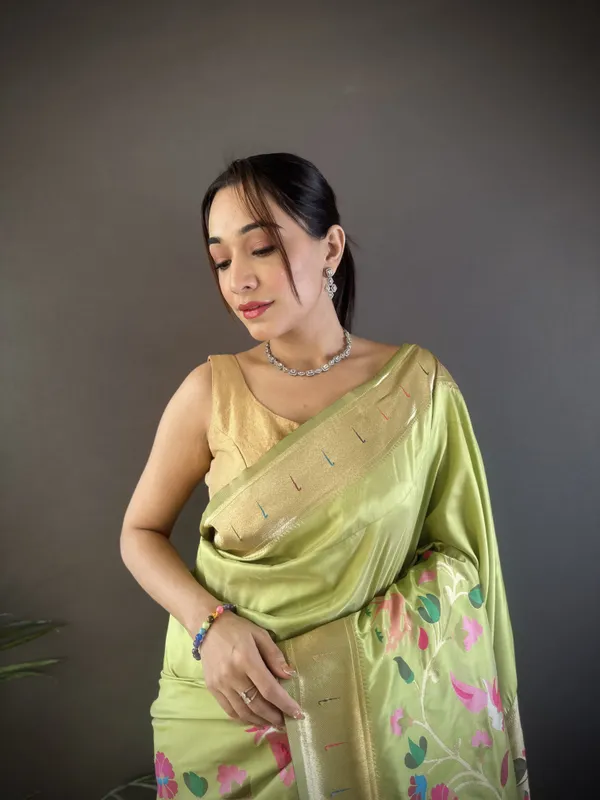 Pistachio_Green_Silk_Paithani_Saree_For_Women