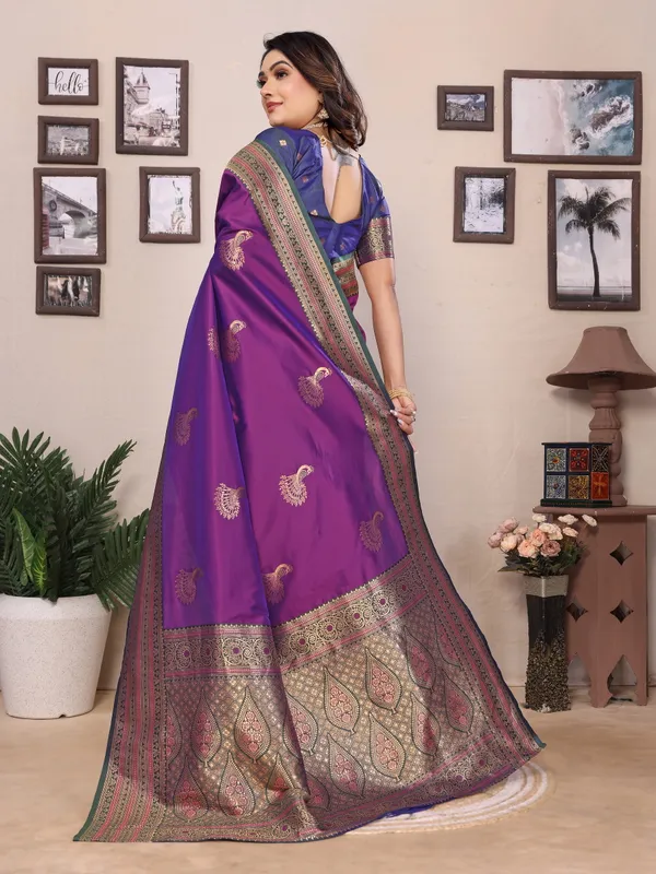 Majestic_Purple_&_Gold_Soft_Silk_Saree_For_Women