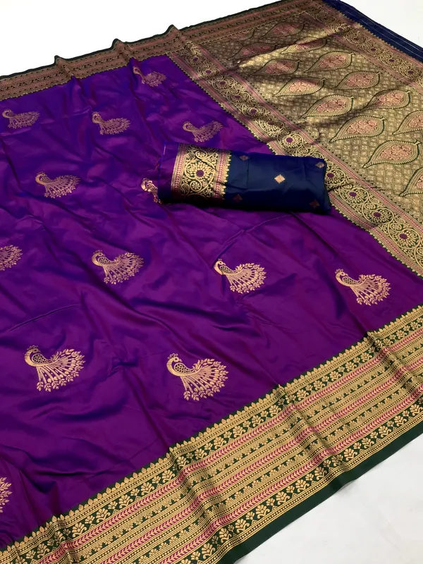 Majestic_Purple_&_Gold_Soft_Silk_Saree_For_Women