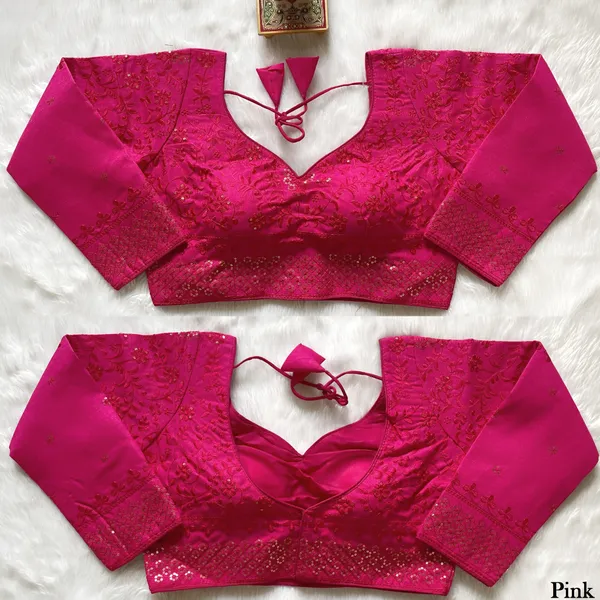 Pink_Embroidered_Stitched_Heavy_Milan_Silk_Blouse_with_Sequin_Detailing