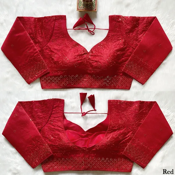 Stitched_Red_Embroidered_Heavy_Milan_Silk_Blouse_with_Sequin_Detailing