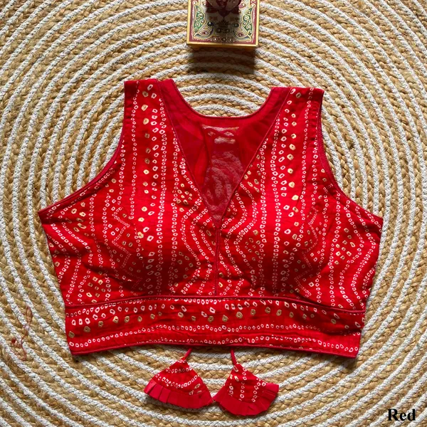 Red_Rayon_Cotton_Bandhani_Print_Sleeveless_Blouse_with_Keyhole_Neck_and_Tassel_Tie-Up