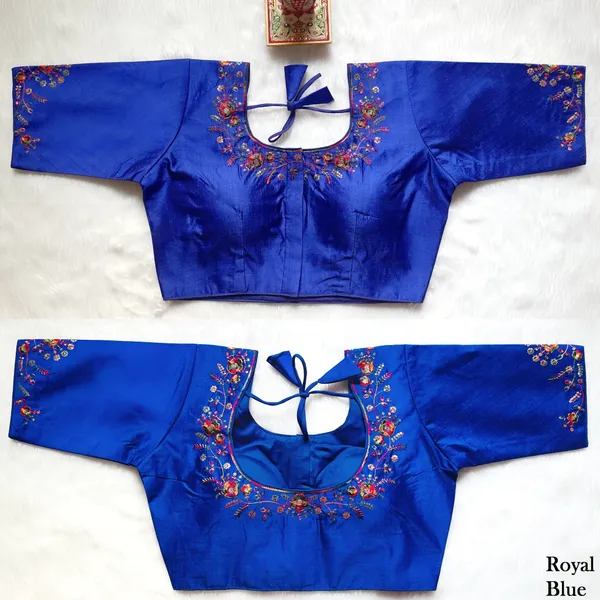 Royal_Blue_Stitched_Phantom_Silk_Blouse_with_Thread_Embroidery