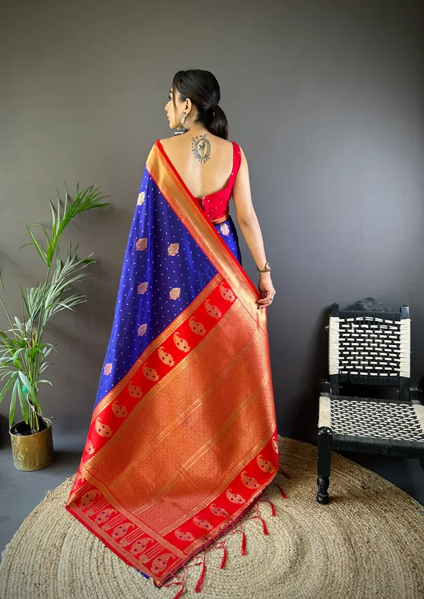 Royal_Blue_Paithani_Silk_Saree_With_Gold_Zari_For_Women