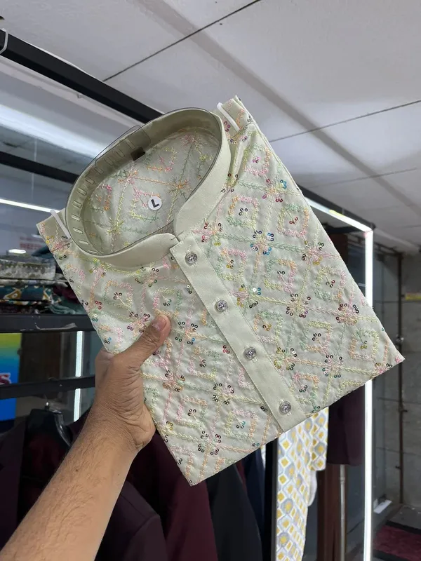 Soft_cotton_with_embroidery_work_kurta_pajama_set