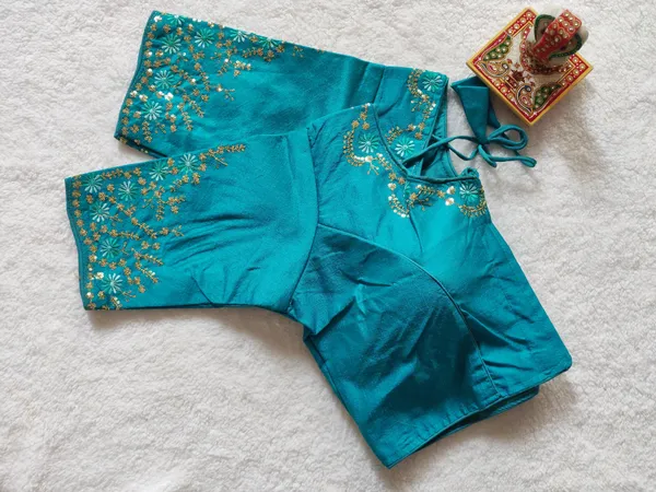 Teal_Phantom_Stitched_Silk_Blouse_with_Thread_and_Sequin_Embroidery