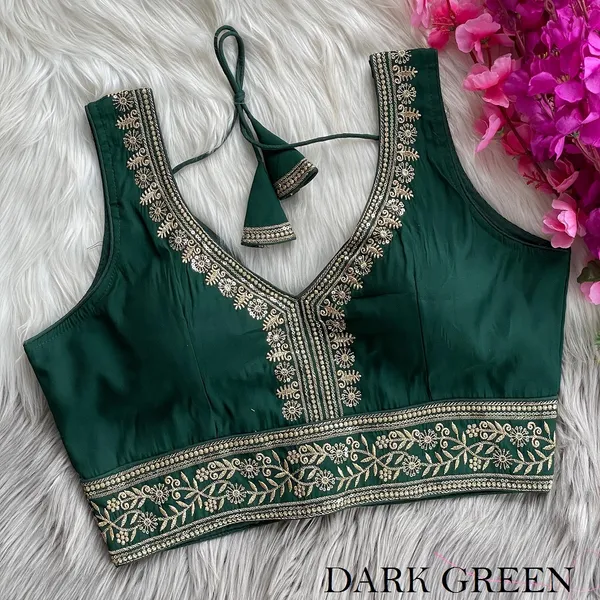 Stitched_Dark_Green_Elegant_Silk_Blouse_with_Zari_and_Sequin_Embroidery_Work