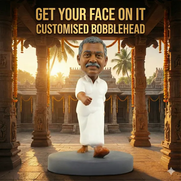 South_Indian_Traditional_Outfit_Bobblehead_-_Custom_Face_Figurine_|_15_cm