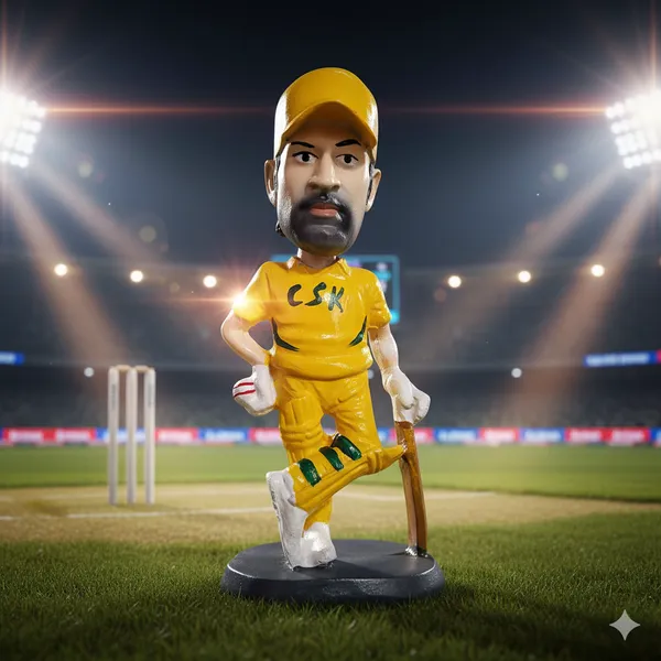 MS_Dhoni_Bobblehead-_CSK_Jersey_(Handmade)