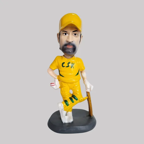 MS_Dhoni_Bobblehead-_CSK_Jersey_(Handmade)