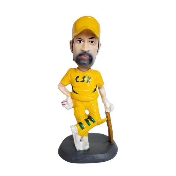 MS_Dhoni_Bobblehead-_CSK_Jersey_(Handmade)