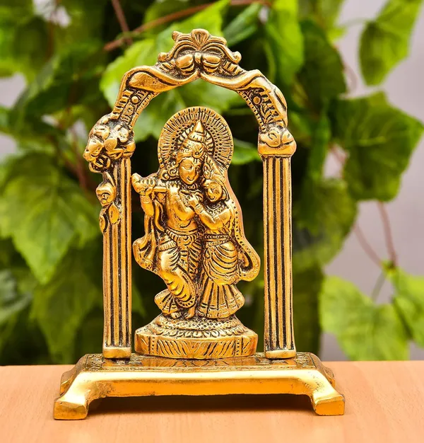Golden_Metal_Solid_Traditional_Novelty_Radha_Krishna