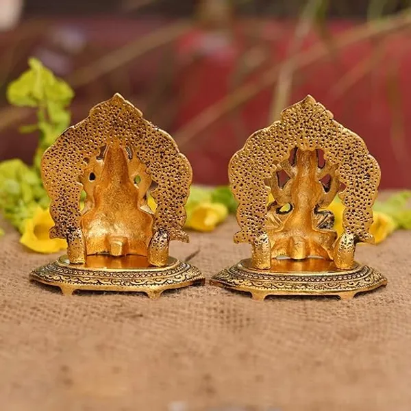 Golden_Metal_Solidmodern_Novelty_Lakshmi_Ganesha_For_Housewarming