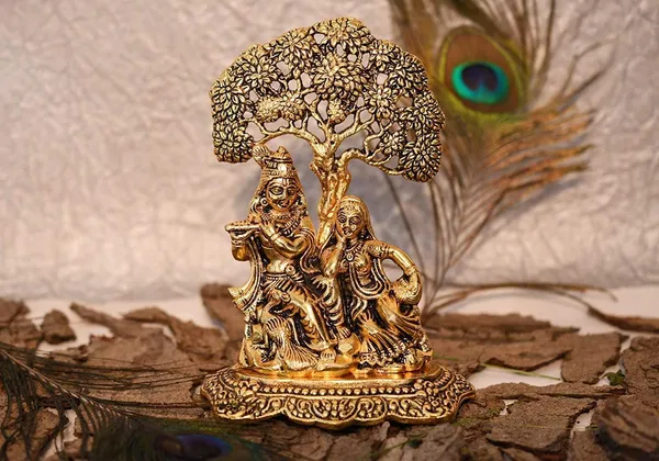 Golden_Metal_Metallic_Solidtraditional_Novelty_Radha_Krishna_For_Wedding