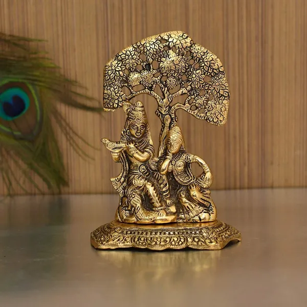 Golden_Metal_Metallic_Solidtraditional_Novelty_Radha_Krishna_For_Wedding