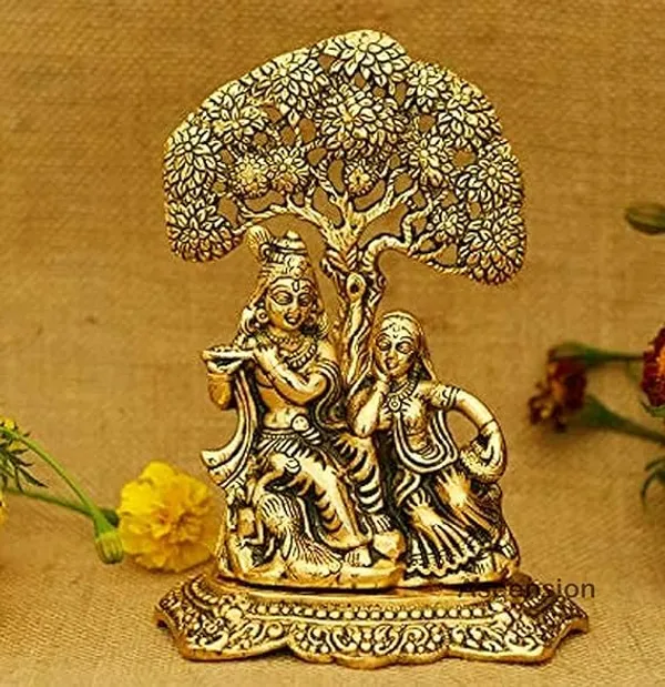 Golden_Metal_Metallic_Solidtraditional_Novelty_Radha_Krishna_For_Wedding