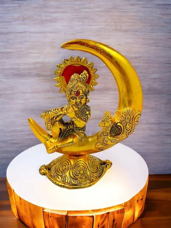 Golden_Metal_Antique_Krishna_For_Anniversary