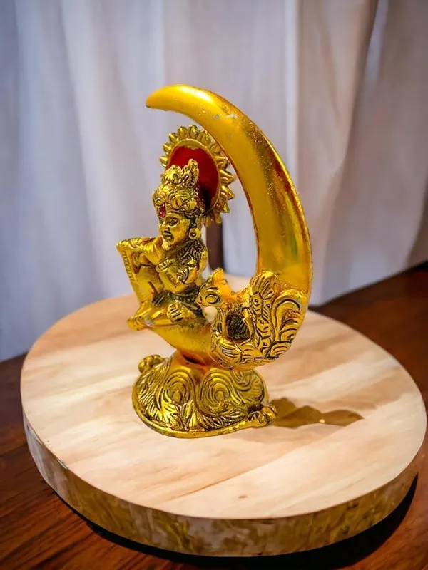 Golden_Metal_Antique_Krishna_For_Anniversary