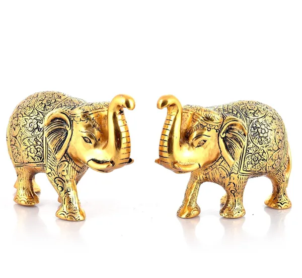 Eleven_art_and_craft_Elephant_Statue_Medium_Size_Gold_Polish_2_pcs_Set_for_Showpiece_Your_Home,Office_Table_&_Gift_Article,Animal_Decorative_Showpiece_Figurines...,_Animal