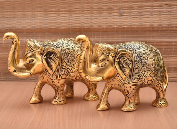 Eleven_art_and_craft_Elephant_Statue_Medium_Size_Gold_Polish_2_pcs_Set_for_Showpiece_Your_Home,Office_Table_&_Gift_Article,Animal_Decorative_Showpiece_Figurines...,_Animal